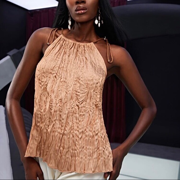 SHEIN Ruched Drawstring Halter - Picture 6 of 7